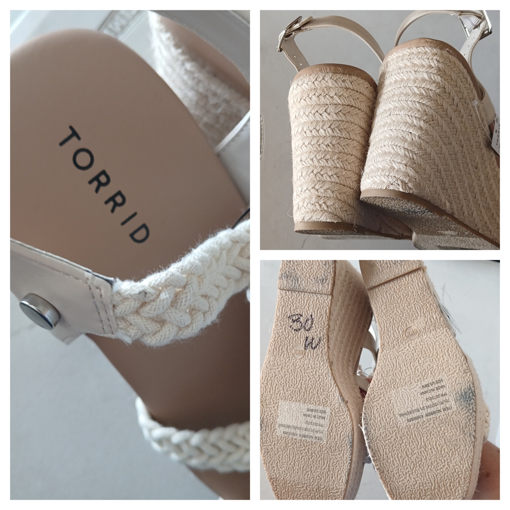 Torrid Cream Braided Espadrille Wedge Sandals - Picture 3 of 8